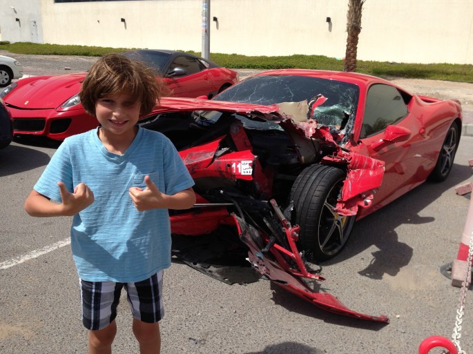 Ahhh, the Ferrari is wrecked!